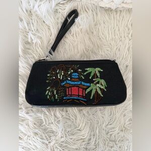 VTG Isabella Fiore "Kyoto Garden" beaded clutch bag detachable wrist strap